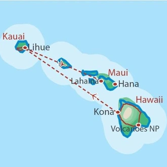 tourhub | World Expeditions | Hawaii Hiking the Aloha Isles | Tour Map