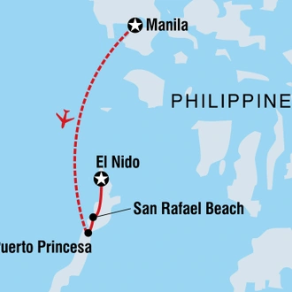 tourhub | Intrepid Travel | Philippines Palawan Island Getaway | Tour Map