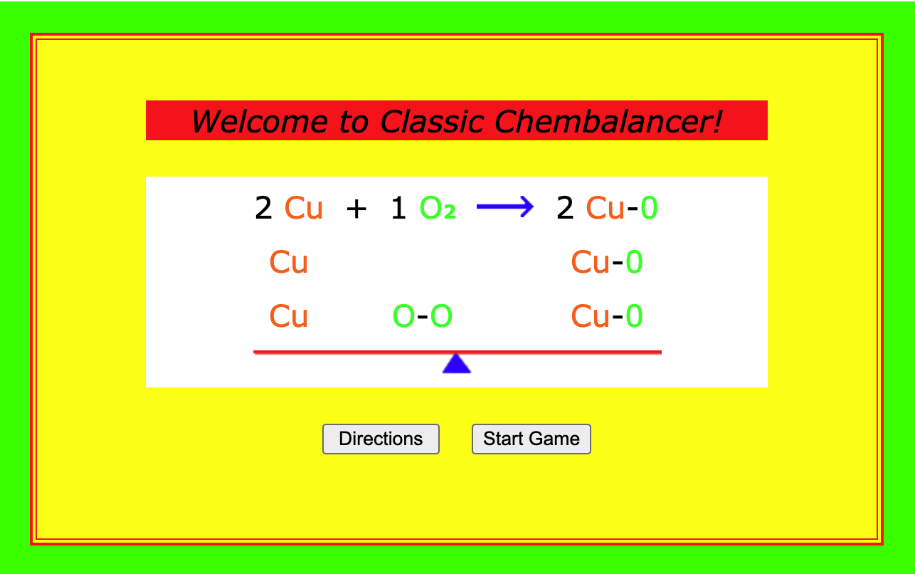 fun based learning chembalancer