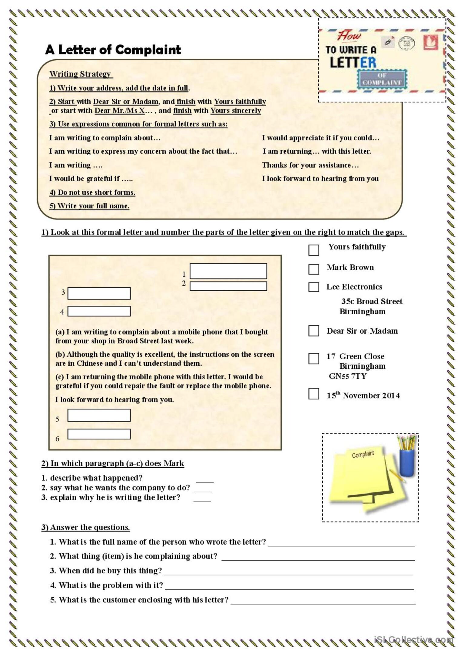 Writes letters in the morning. Formal Letter Worksheet. How to write a Letter Worksheet. How to write Formal Letter. Writing a Formal Letter.