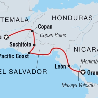 tourhub | Intrepid Travel | Nicaragua & Beyond  | Tour Map