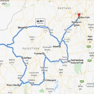 tourhub | Panda Experiences | Rajasthan Experience | Tour Map