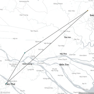 tourhub | Mr Linh's Adventures | Adventure in Mekong Delta 2 days 1 night | Tour Map