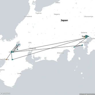 tourhub | Brightwater Holidays | Seasonal Gardens of Japan 665 | Tour Map