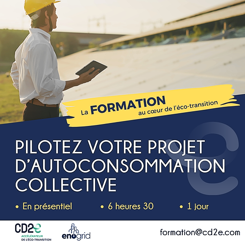 Représentation de la formation : Pilotez votre projet d'autoconsommation collective