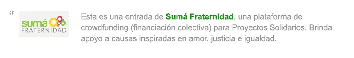 A picture of Suma Fraternidad.