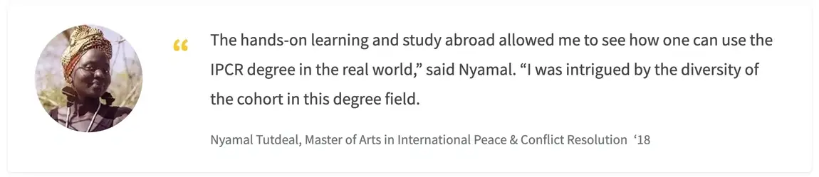 A quote from an international relations graduate student