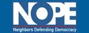 Logo of NOPE, Neighbors Defending Democracy