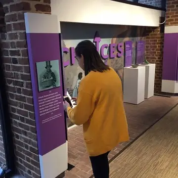 Visitor in exhibition