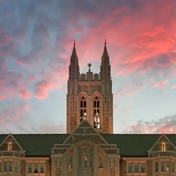 Sunset at Boston College