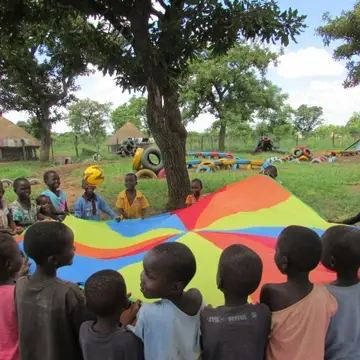 Uganda Nursery Students - Parachute Play
