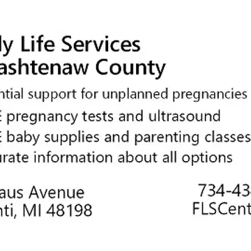 Family Life Services of Washtenaw County, Confidential support for unplanned pregnancies, Free pregnancy tests and ultrasounds, Free baby supplies and parenting classes, Accurate information about all options, 840 Maus Avenue, Ypsilanti, Michigan 48198, 734-434-3088, info@flscenter.com