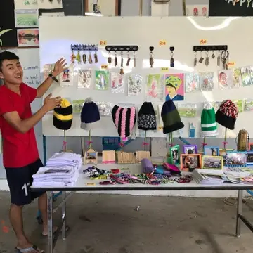 One of the Vocational studies, Small Business! Students create crafts and sell them to get some funds and help the school.