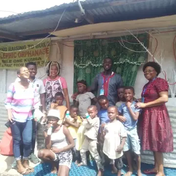 Donation of gifts at the clephic orphanage Mile Kumba
