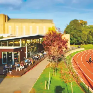 Running track and cafe