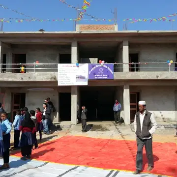 New  classroom, reinforced concrete school completed and open March 2017