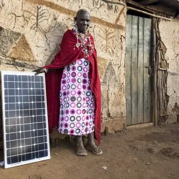 Solar panel rural Kenya