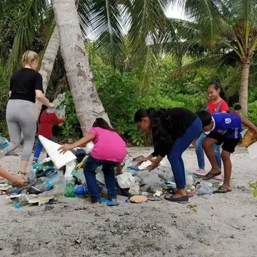 Beach cleaning event under EcoKids program in partnership with SUN SHADE Volunteers Maldives and Camp Maldives