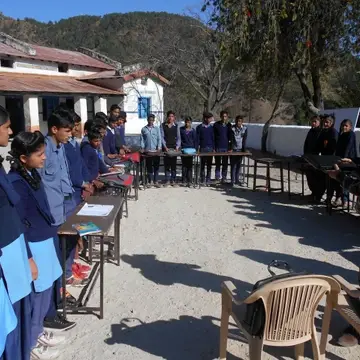 Computer awareness session in rural areas of Himalayas