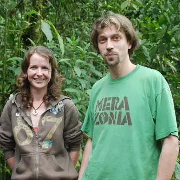 Resident veterinarian Louisa and co-founder Frank