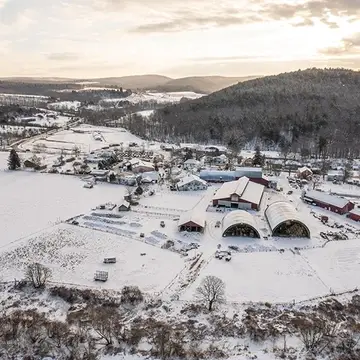 Hawthorne Valley in winter aerial shot
