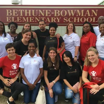 Group photo the the Bethune - Bowman Elementary School.