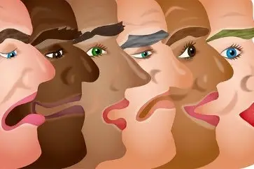 Ilustración de caras de gente diversa