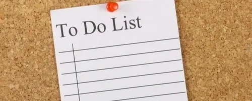 A note pad, with 'To Do List' written at the top.
