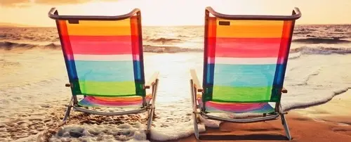 The back of two beach chairs.