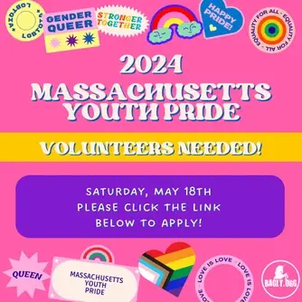 Volunteer Opportunity - BAGLY's MA Youth Pride 24'