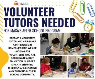 Volunteer Tutors Needed for Students in K-8th Grade!