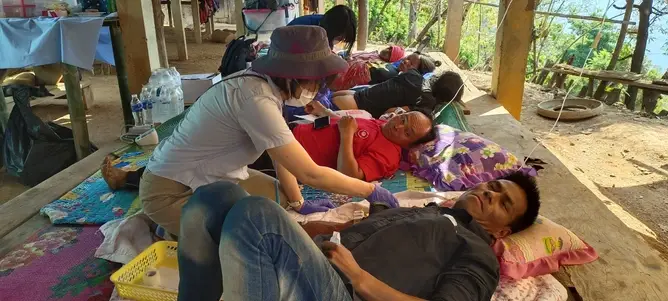 Mobile clinic to Myanmar war Refugees along Thai-Myanmar border ( All-Year-Round project )