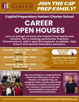 Capital Preparatory Harlem Charter School Career Open House