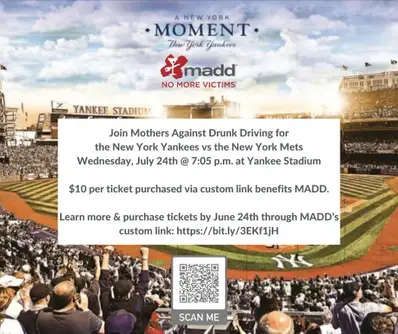 MADD New York Yankees vs. New York Mets Give Back Game