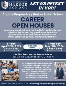 Capital Prep Harbor Lower School Career Open House
