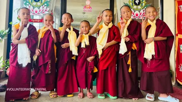 Teaching English Maths ICT to Little Buddhist Monks in Monastery