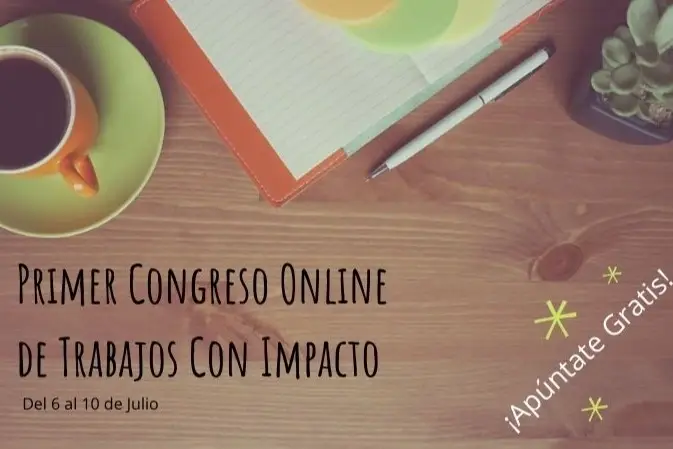 A poster that reads, "First Virtual Congress of Jobs with Impact."