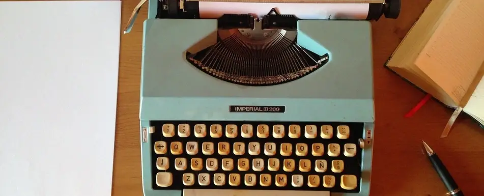 Overhead shot of a type writer.