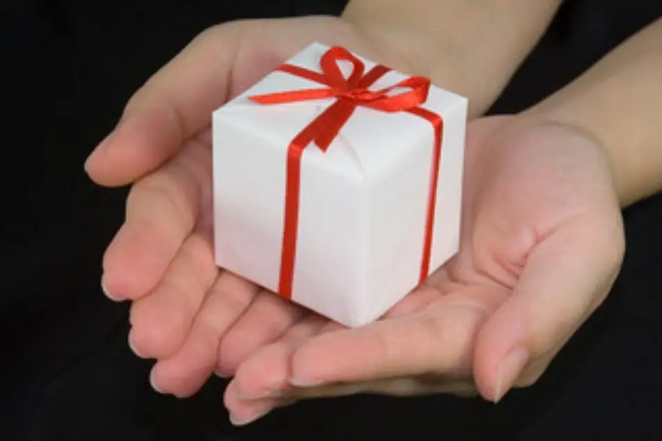 Unas manos sosteniendo un pequeño regalo