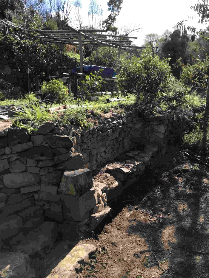 Stone bench in chill out area