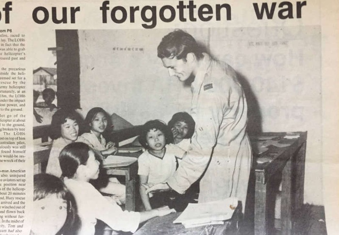 Forward Air Controller Chris Langton, Teaching English at the Local School in Dau Tieng, North West of Saigon