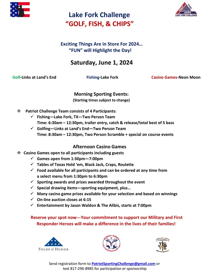 Lake Fork Challenge June 1, 2024 Patriot Sporting Challenge (Powered