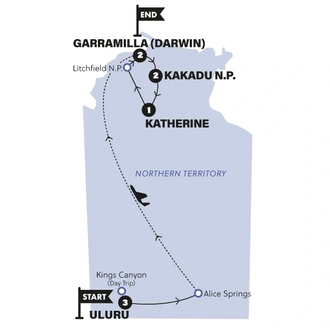 tourhub | Contiki | Outback Adventure | Tour Map