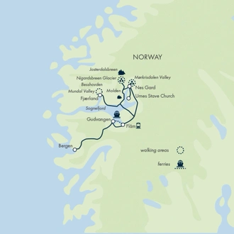 tourhub | Exodus Adventure Travels | Walking the Fjords | Tour Map