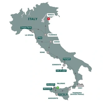 tourhub | Trafalgar | Best of Italy and Sicily | Tour Map