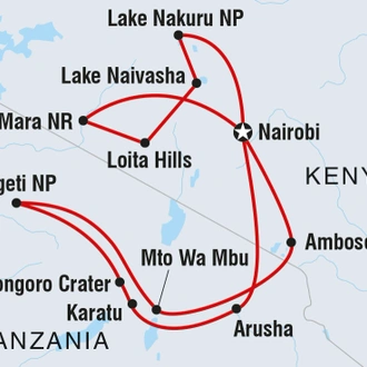 tourhub | Intrepid Travel | The Masai Heartlands | Tour Map