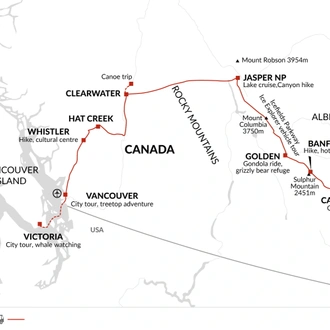 tourhub | Explore! | Family Canadian Adventure | Tour Map