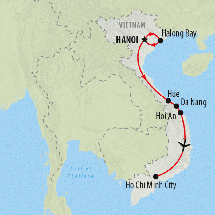 tourhub | On The Go Tours | Best of Vietnam for Teenagers - 9 days | Tour Map