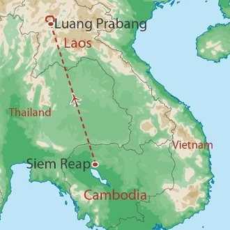 tourhub | World Expeditions | Laos & Cambodia Family Adventure | Tour Map