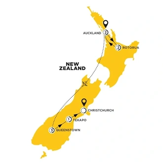 tourhub | Costsaver | Bucket List New Zealand | Tour Map